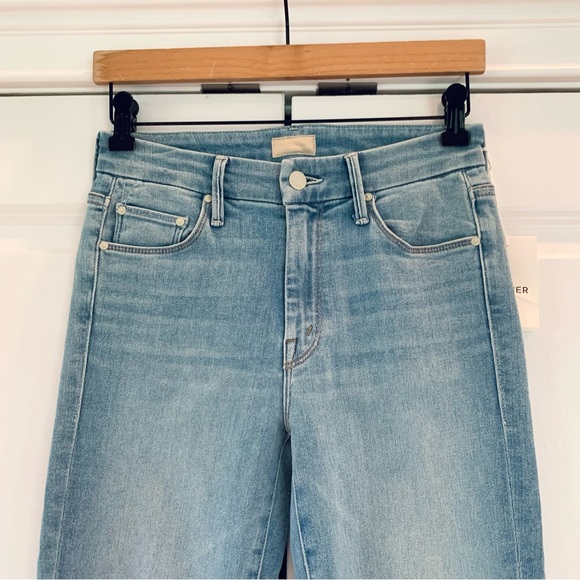 Mother Jeans The Looker Crop Swimming Pool Sunday High Rise Light Wash Size 25 - Picture 3 of 11